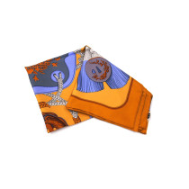 Hermes Foulard Seta Senape e Blu
