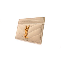 Saint Laurent Portacarte Pelle Panna