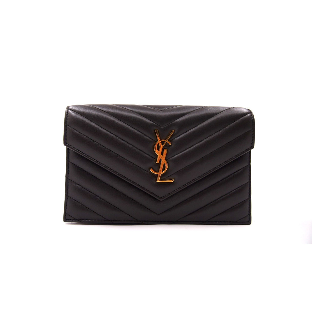 Saint Laurent Cassandre Pelle Marrone Grigio