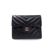 Chanel Portafoglio Classic Flap Chevron Trifold Pelle Nera