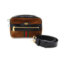 Gucci Marsupio Ophidia Pelle Scamosciata Marrone