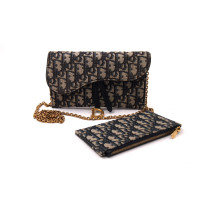Dior Pochette Saddle Piccola Tela Blu
