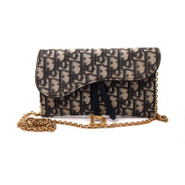 Dior Pochette Saddle Piccola Tela Blu