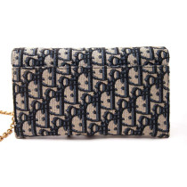 Dior Pochette Saddle Piccola Tela Blu