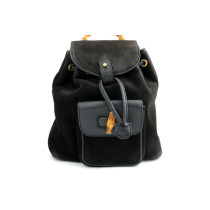 Gucci Zaino Bamboo Camoscio Nero