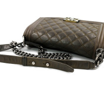 Chanel Boy Kahki Pelle Grigio Tortora