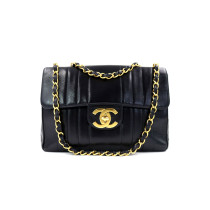 Chanel Timeless Jumbo Vintage Pelle Neroblu