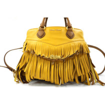 Miu Miu Shopping Pelle Marrone Giallo
