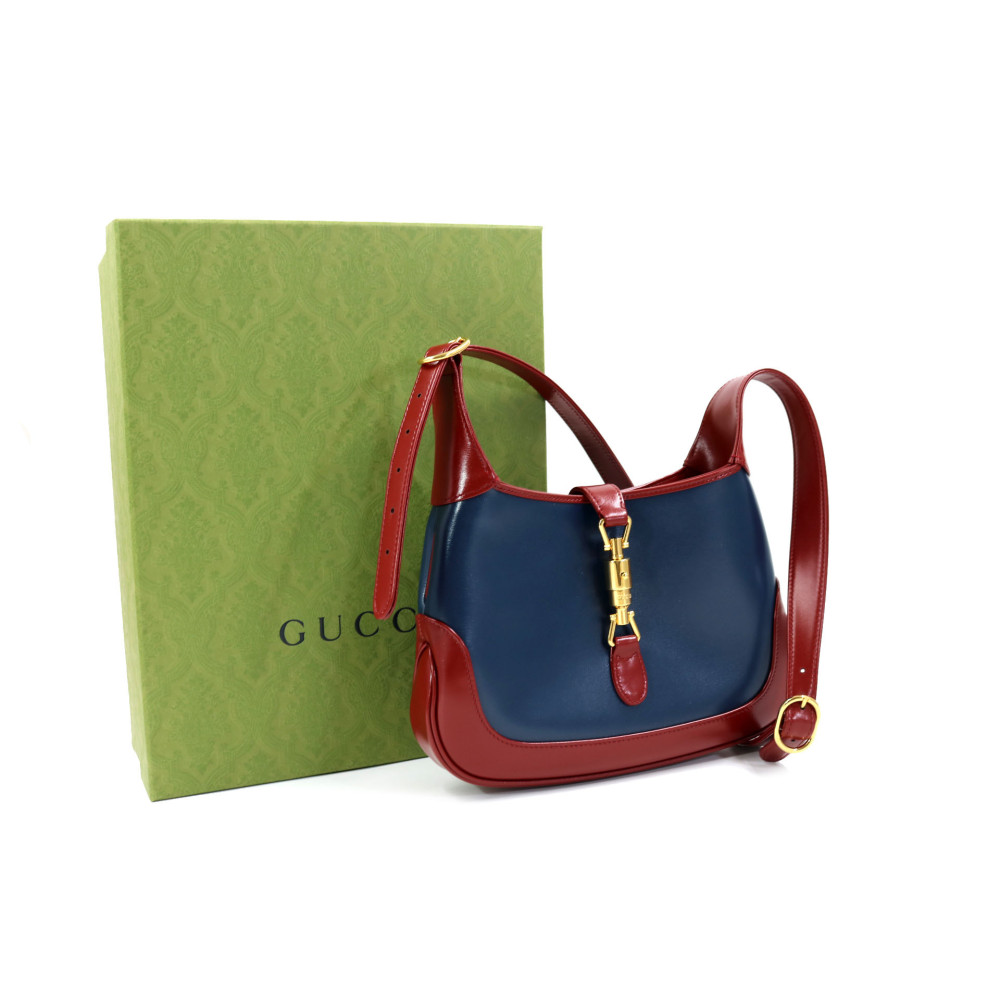 Gucci Jackie Pelle Blu e Rossa