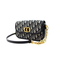 Dior Montaigne 30 Tela Oblique Blu