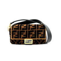 Fendi Baguette Montone e Pelle Marrone e Nero