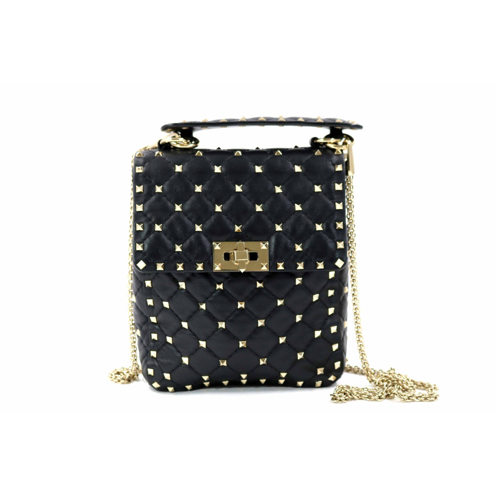 Valentino Rockstud Spike Pelle Nera