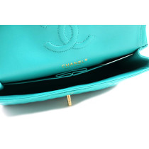 Chanel Classica Media Pelle Azzurra