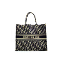 Dior Book Tote Tela Jaquard Oblique Blu Nevi