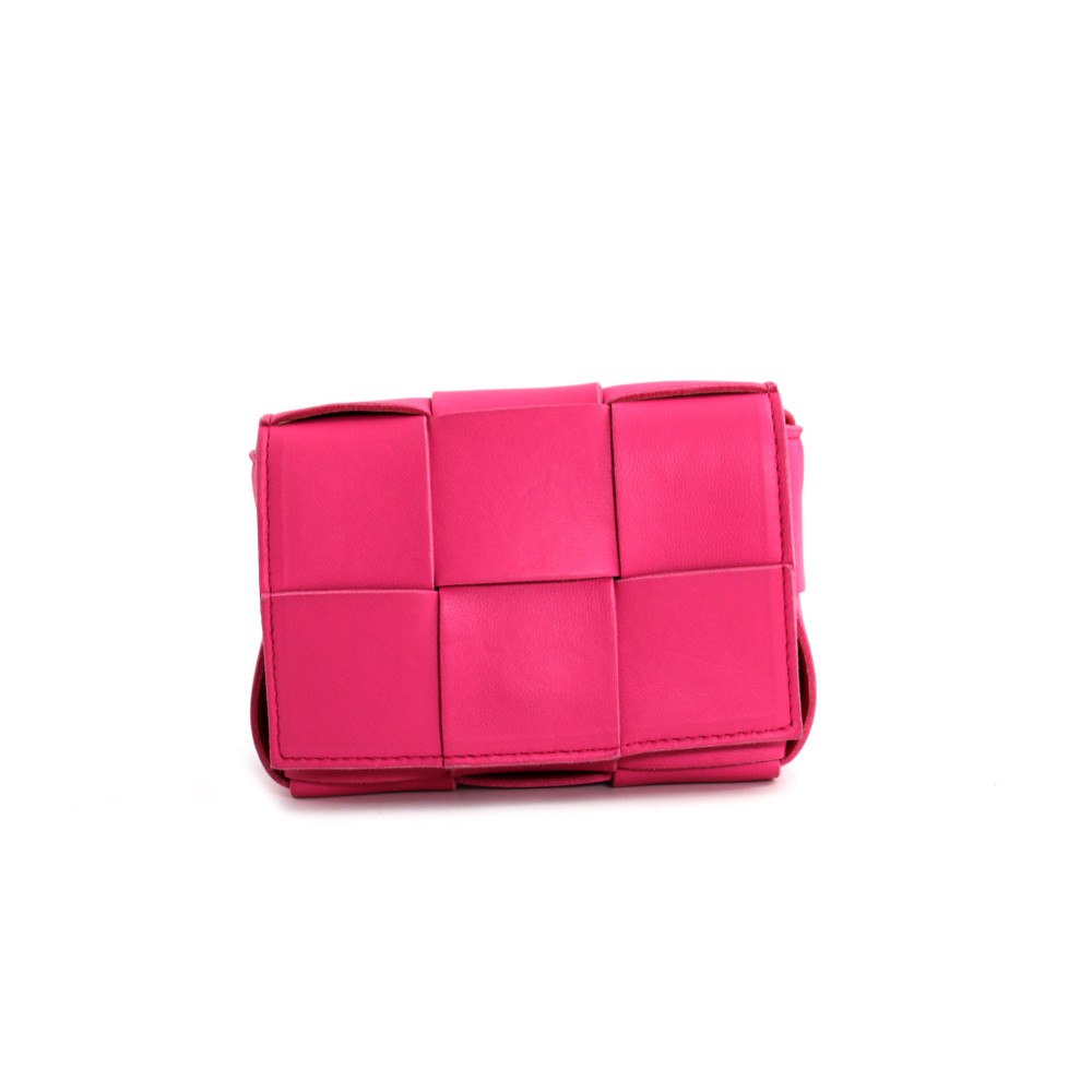 Bottega Veneta Cassette Mini Pelle Rosa