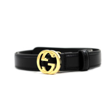Gucci Cintura Interlocking Pelle Nera