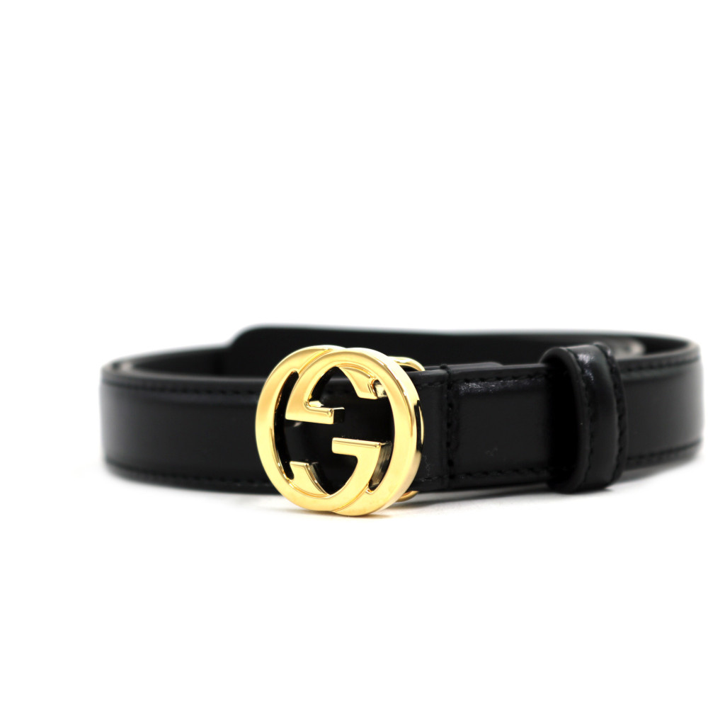 Gucci Cintura Interlocking Pelle Nera