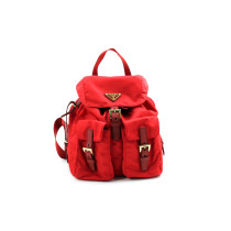 Prada Zaino Re - Edition Tela Vela Rossa