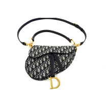 Dior Saddle Tela Jaquard Oblique Blu