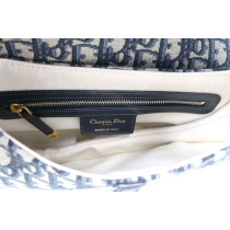Dior Saddle Tela Jaquard Oblique Blu