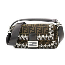 Fendi Baguette Tela Marrone