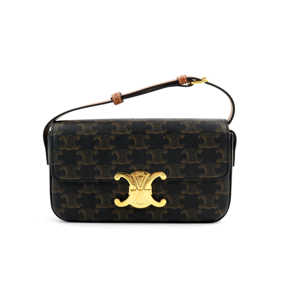 Celine Triomphe Long Pelle Marrone