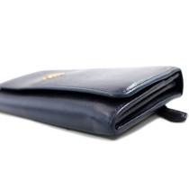 Prada Portafoglio Pelle Saffiano Blu