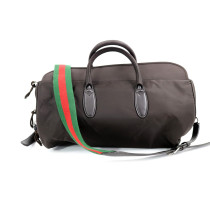 Gucci Borsone Tessuto Marrone