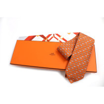 Hermes Cravatta Horse Robot Seta Arancio