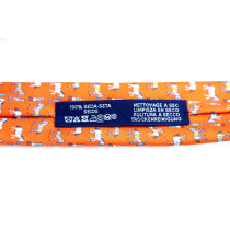 Hermes Cravatta Horse Robot Seta Arancio