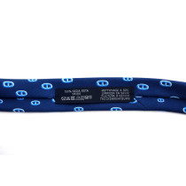 Hermes Cravatta Maillon Panda Seta Blu