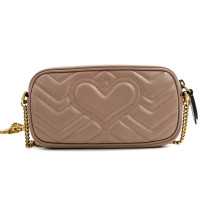 Gucci Marmont Pochette Pelle Rosa Tortora