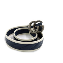 Gucci Cintura Pelle Blu e Bianca