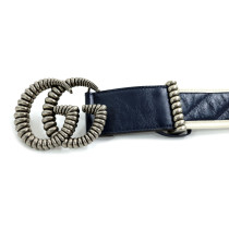 Gucci Cintura Pelle Blu e Bianca