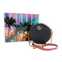 Gucci Round Pelle Nera e Rossa