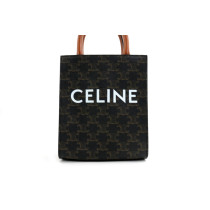 Celine Cabas Mini Vertical Tela Marrone