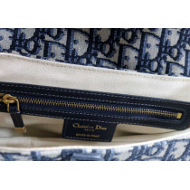 Dior Saddle Tela Jaquard Oblique Blu con Tracolla