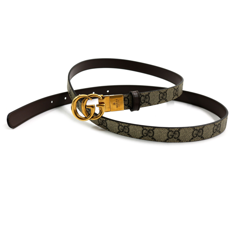 Gucci Cintura reversibile GG beige e marrone