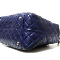 Chanel Chevron Pelle Blu Scuro