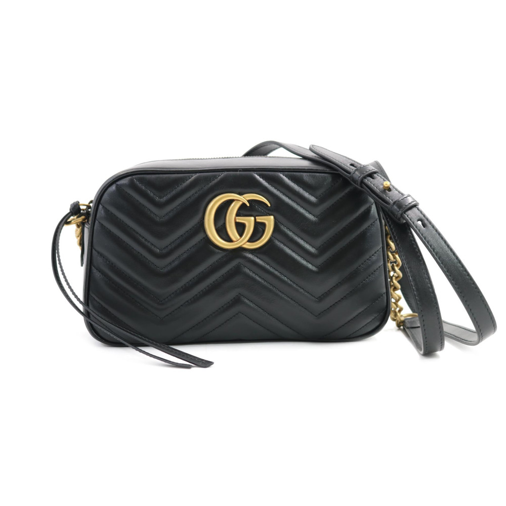 Gucci Camera Bag GG Marmont Misura Piccola Pelle Nera