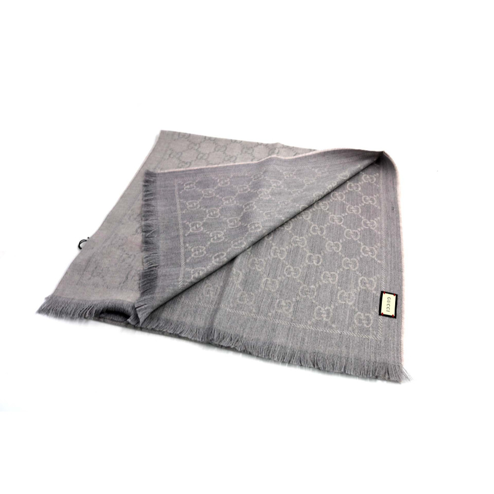 Gucci Sciarpa Lana Grigio Azzurro