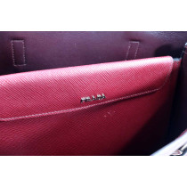Prada Double Pelle Saffiano Rossa