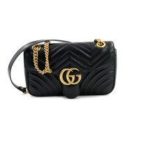 Gucci Borsa a Spalla GG Marmont Misura Piccola Pelle Nera