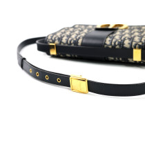 Dior Montaigne 30 Tela Oblique Blu