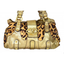 Valentino Shopping Pelle Gold Animalier